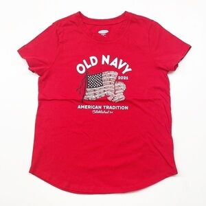 Old Navy red American flag short sleeve t-shirt